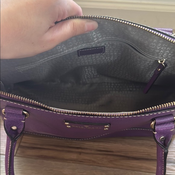 Kate Spade Purple Structured Satchel Leather Bag with Handles, Medium Sized - Picture 9 of 10